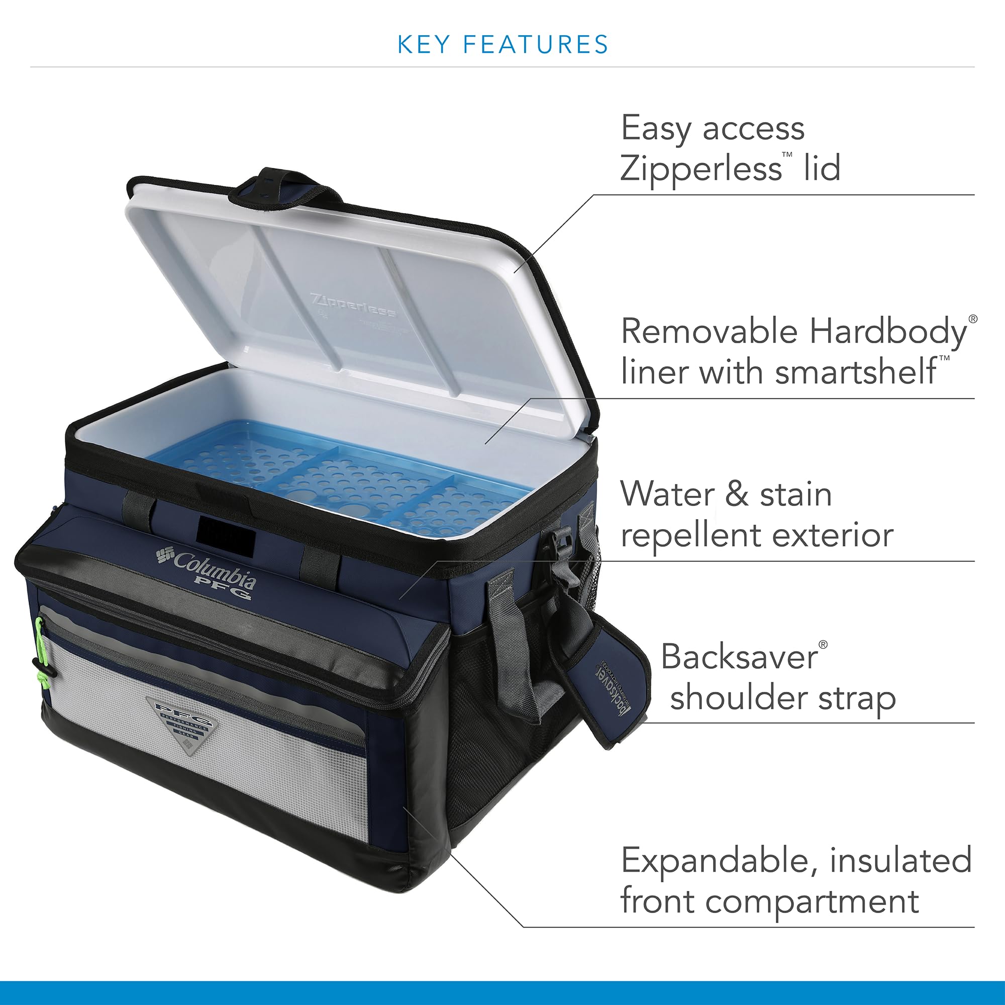 Columbia Pfg Brewha Thermal Pack Cooler - 58 Can Zipperless Hardbody Cooler With Thermacool High Performance Insulation, Hardbod