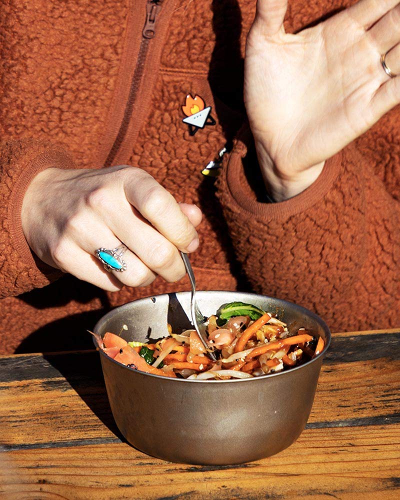 Snow Peak Titanium Trek Bowl - Ultralight & Sturdy Titanium Bowl - Durable & Compact Cookware For Camping, Hiking, Or Backpackin