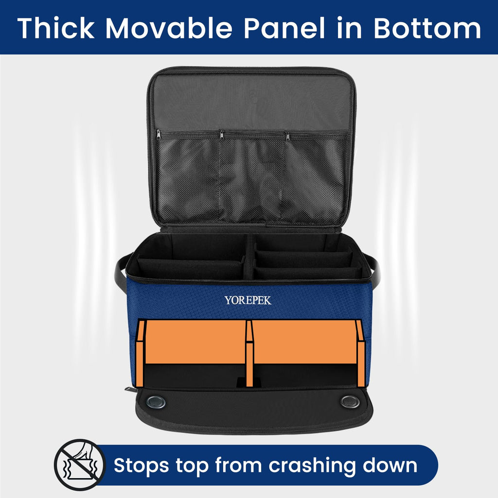 Large 2 Layer Golf Trunk Organizer For 2 Size14 Pair Shoes, Waterproof Car Golf Locker With Separate Ventilated Compartment, Stu