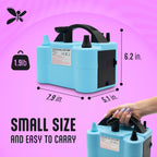 Electric Balloon Pump With Tying Tool | Portable Dual Nozzle Balloon Pump Electric | Balloon Inflator Pump Electric | Air Pump F