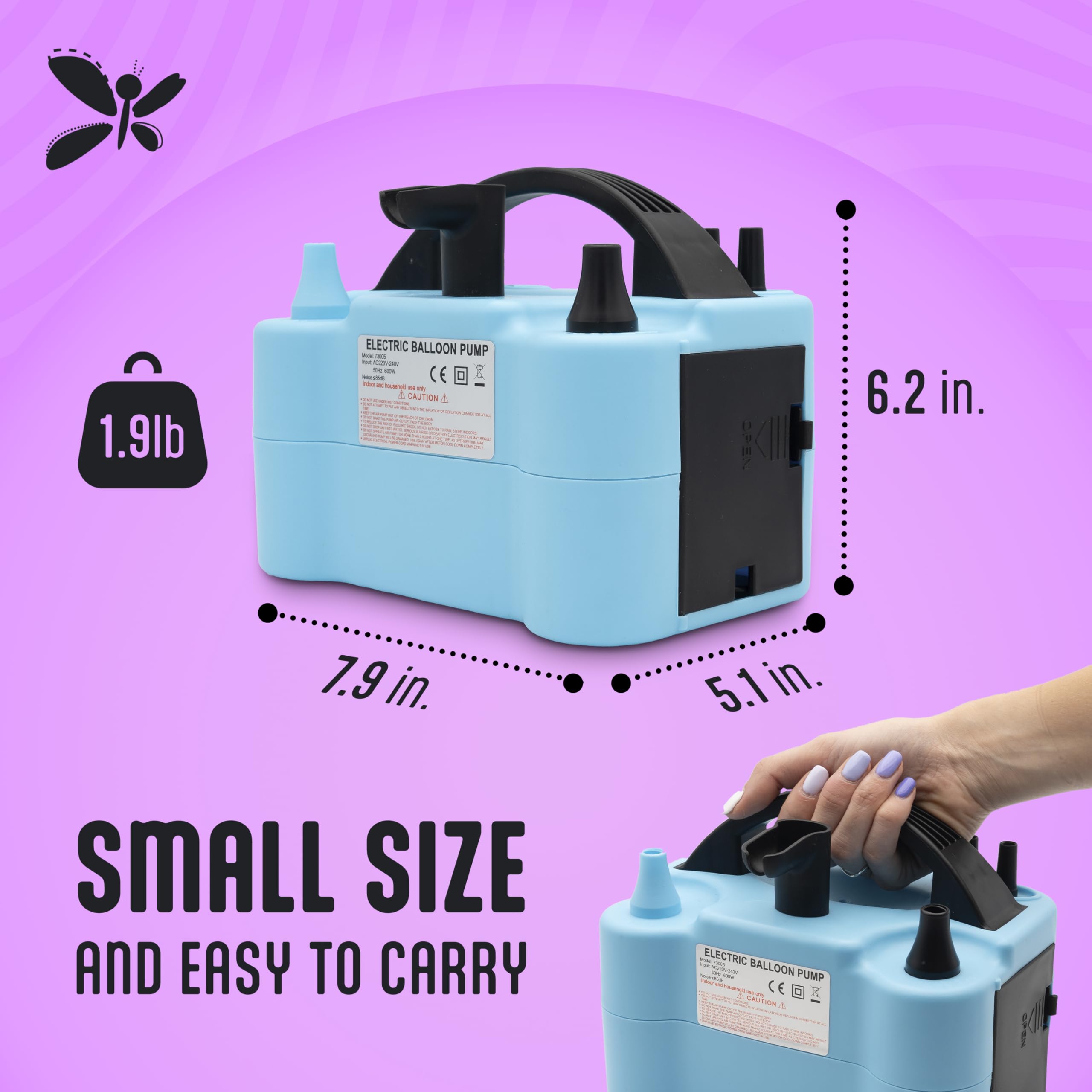 Electric Balloon Pump With Tying Tool | Portable Dual Nozzle Balloon Pump Electric | Balloon Inflator Pump Electric | Air Pump F