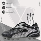 Striker Firm Ground Soccer Shoes -Black/Silver - Vizari Sports