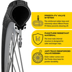 Ultraverse Bike Inner Tube For 26 X 1.75/1.95/2.10/2.125 Inch Bicycle Tire Sizes With Presta Valve - Rubber Tubes For Mountain A