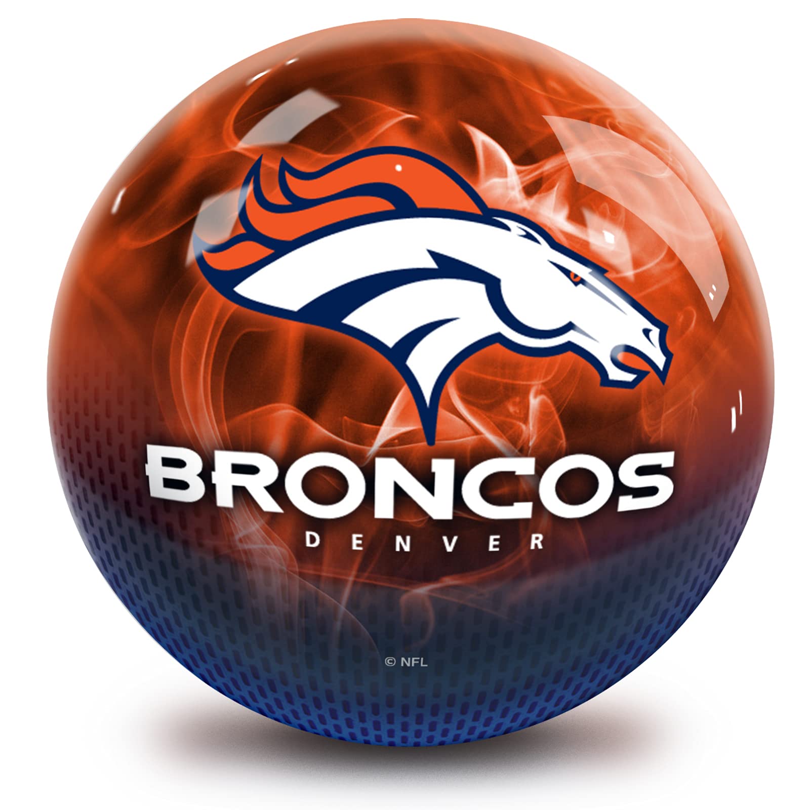 Denver Broncos Nfl On Fire Bowling Ball 15Lbs