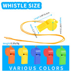 Wsyub Plastic Whistles, 24Pcs Sports Whistle Bulk With Lanyard, Loud Crisp Sound Whistle For Coaches Referees, Colorful Whistlet
