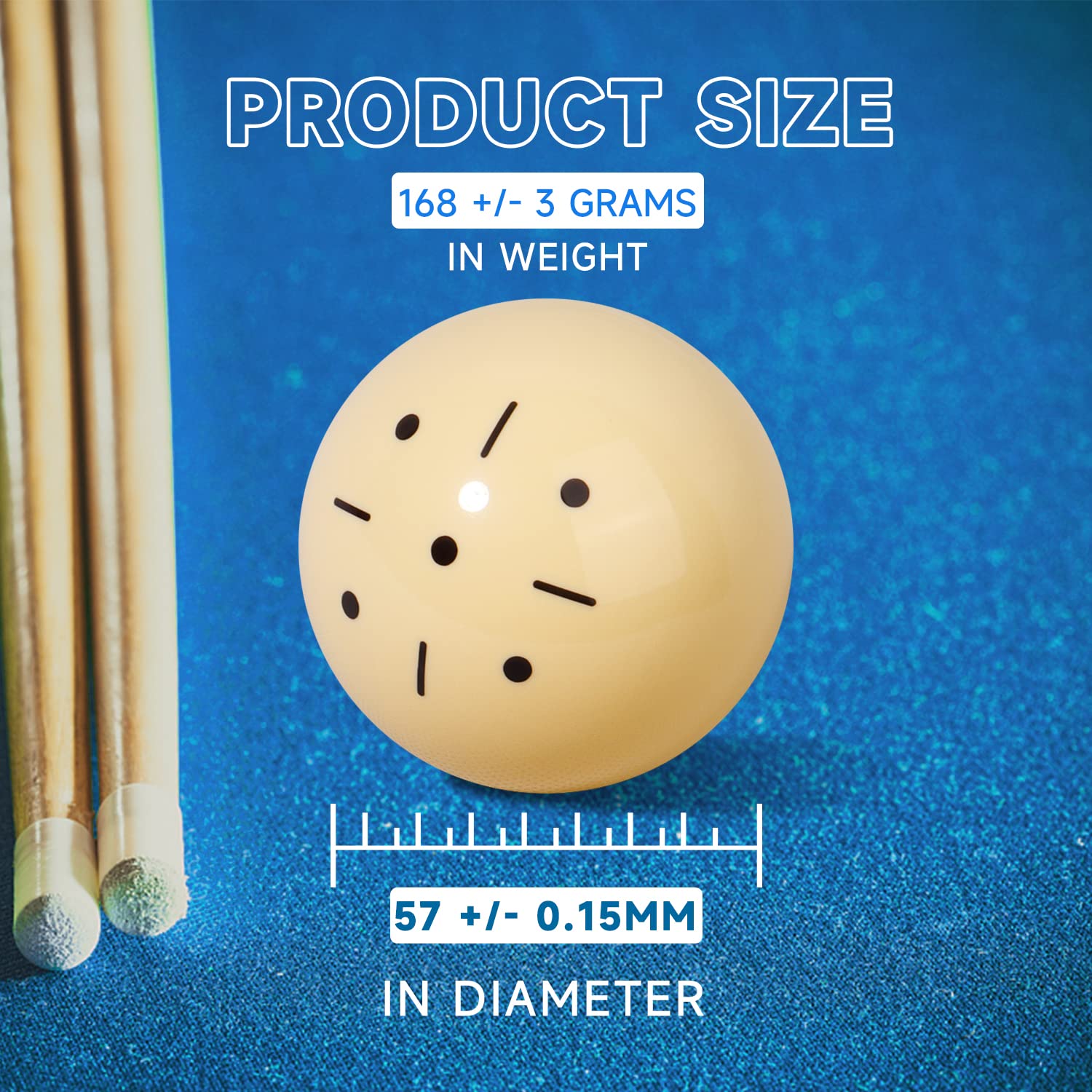 Gse Black Dot & Blue Dot Practice Training Cue Balls, Aaa-Grade Pro Cup Standard Pool Billiard Cue Ball With 6 Dots