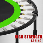 Kanchimi 40 Folding Mini Fitness Indoor Exercise Workout Rebounder Trampoline with Handle, Max Load 330lbs(Green)