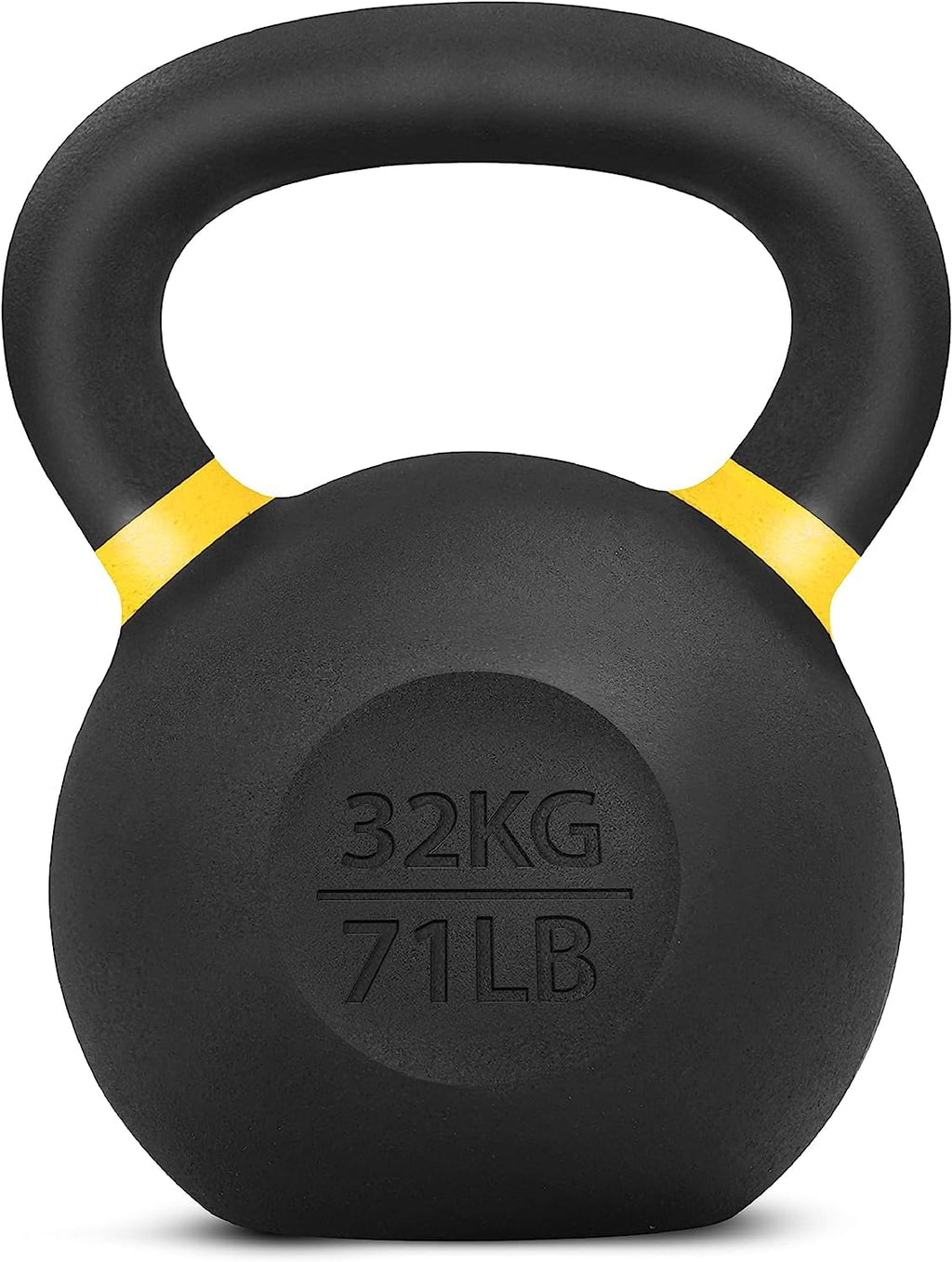 Yes4All Powder Coated Cast Iron Competition Kettlebell With Wide Handles & Flat Bottoms - 32 Kg / 71 Lb