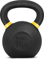 Yes4All Powder Coated Cast Iron Competition Kettlebell With Wide Handles & Flat Bottoms - 32 Kg / 71 Lb