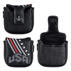 Big Teeth Golf Putter Cover Square Half Heel Shaft Mallet Putter Head Covers Usa Stripe And Star Fit For Most Brand Golf Putters