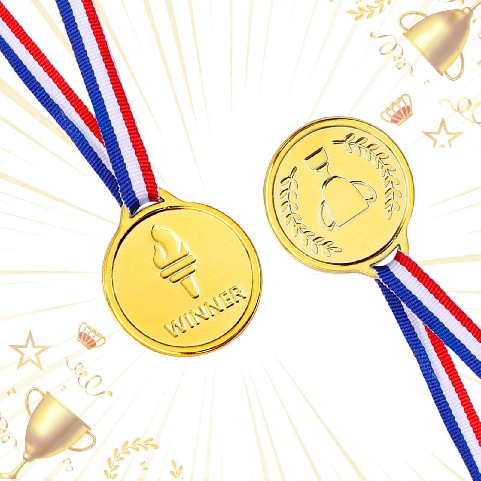 Caydo 100 Pieces Gold Medals For Kids Medals For Awards Plastic Winner Award Medals For Kids