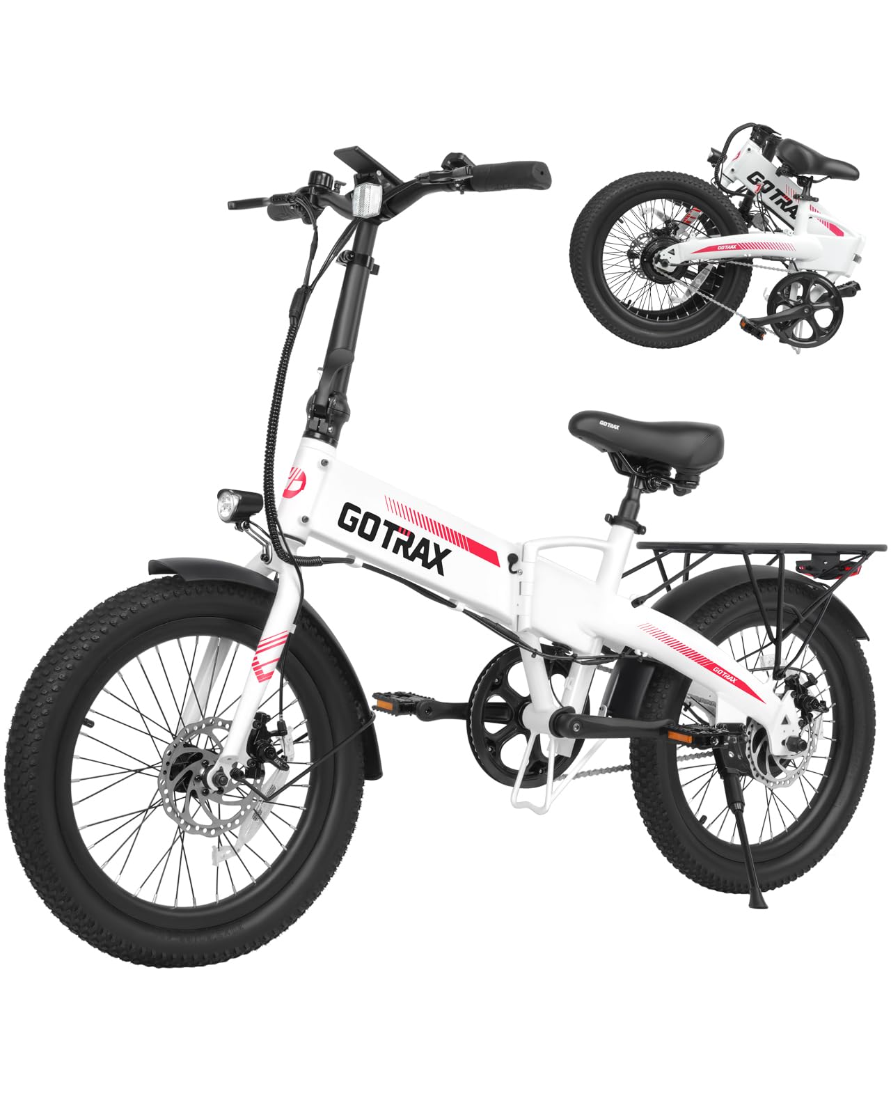 Gotrax R1 20 Folding Electric Bike with 40 Miles (Pedal-assist1) by 48V Battery, 20Mph Power by 350W, Weighs Only 45lbs, LCD Dis