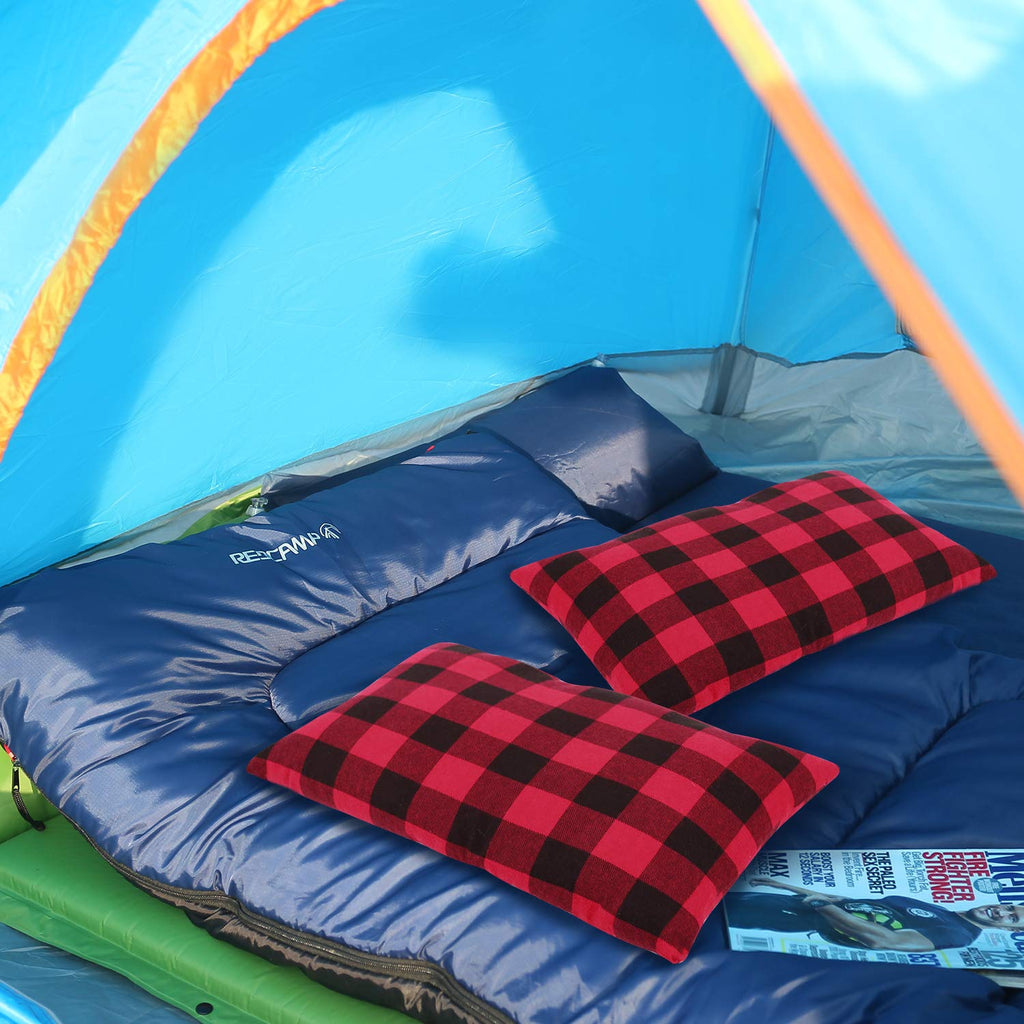 Redcamp Small Camping Pillow Lightweight And Compressible, 2Pcs Flannel Travel Pillow With Removable Pillow Cover