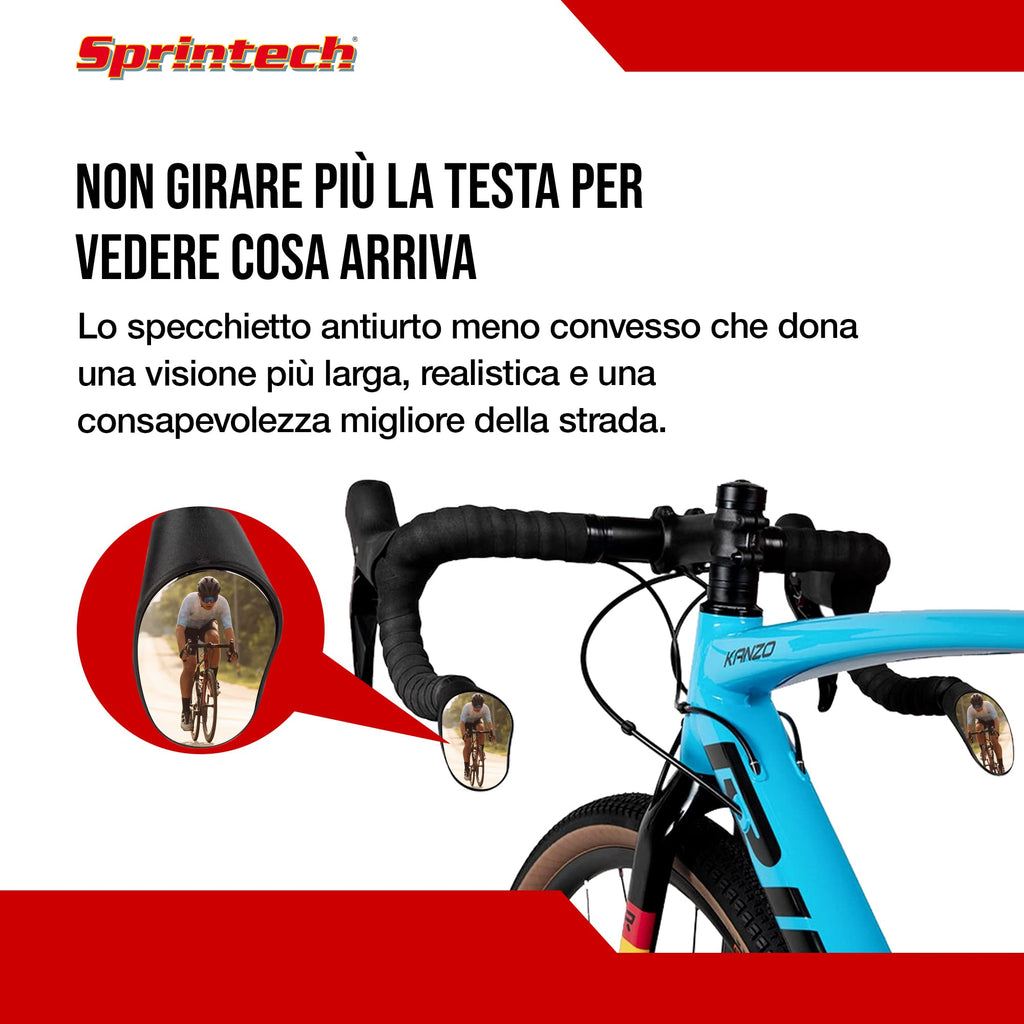 Sprintech Drop Bar Mirror, White, Pair
