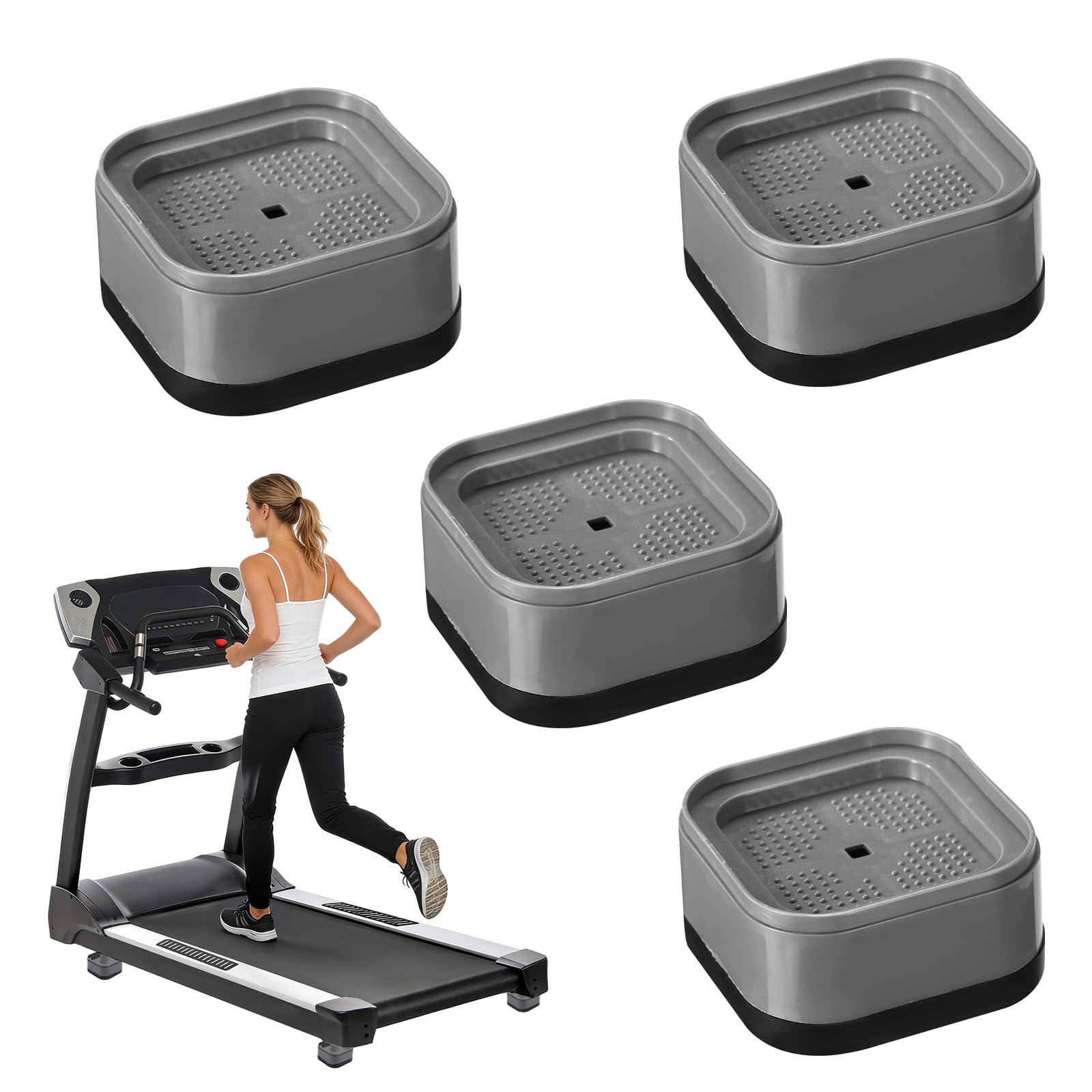 Penitue 4pcs Treadmill Incline Riser Blocks, Stackable Height Adjustable Incline Blocks Non-Slip Upgrade Ramp for Home Gym Level