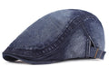 Zacharias MenS Cotton Denim Beret Golf Ascot Cap A19 (Dark.Blue_Free Size) (Pack Of 1)