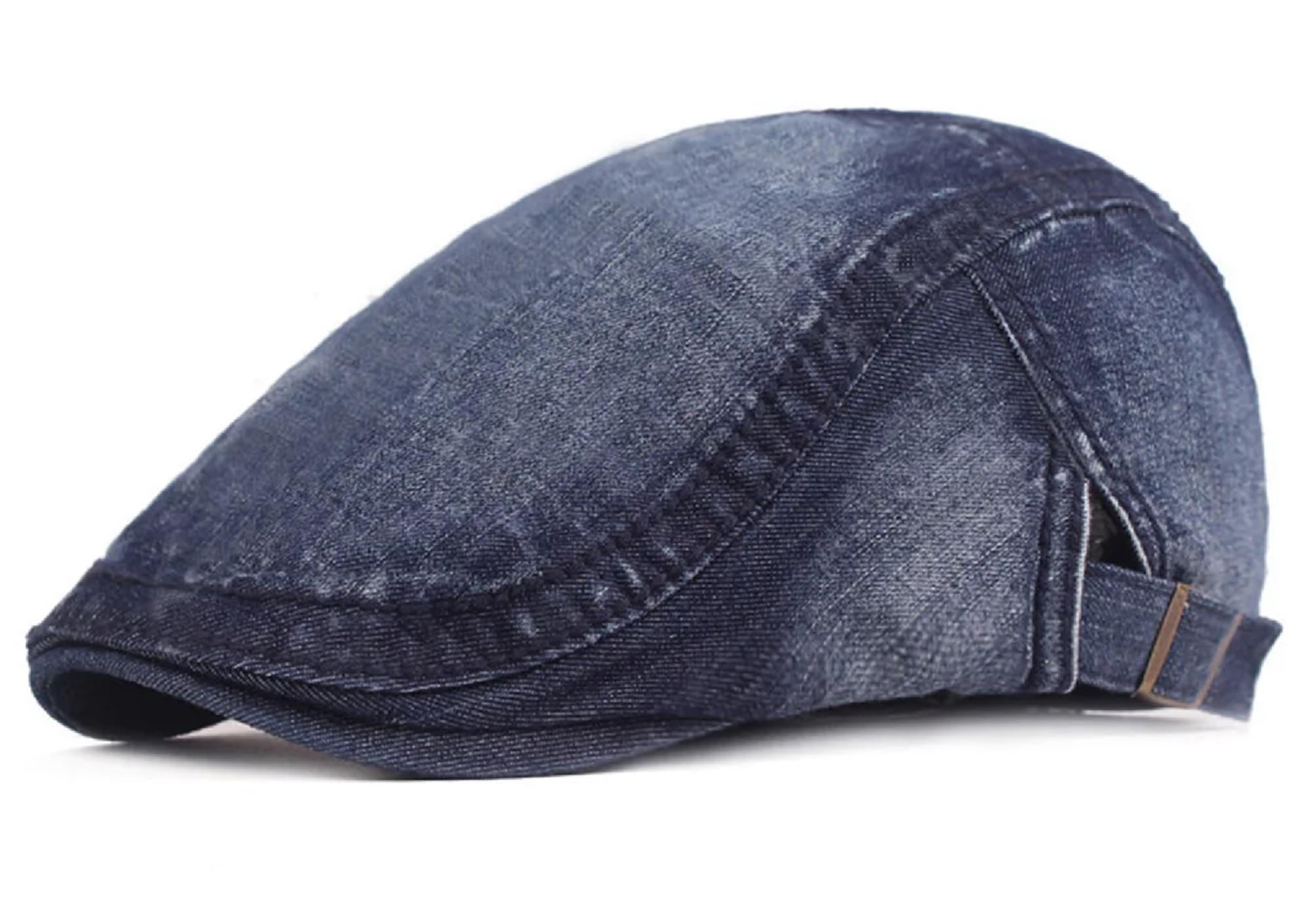 Zacharias MenS Cotton Denim Beret Golf Ascot Cap A19 (Dark.Blue_Free Size) (Pack Of 1)