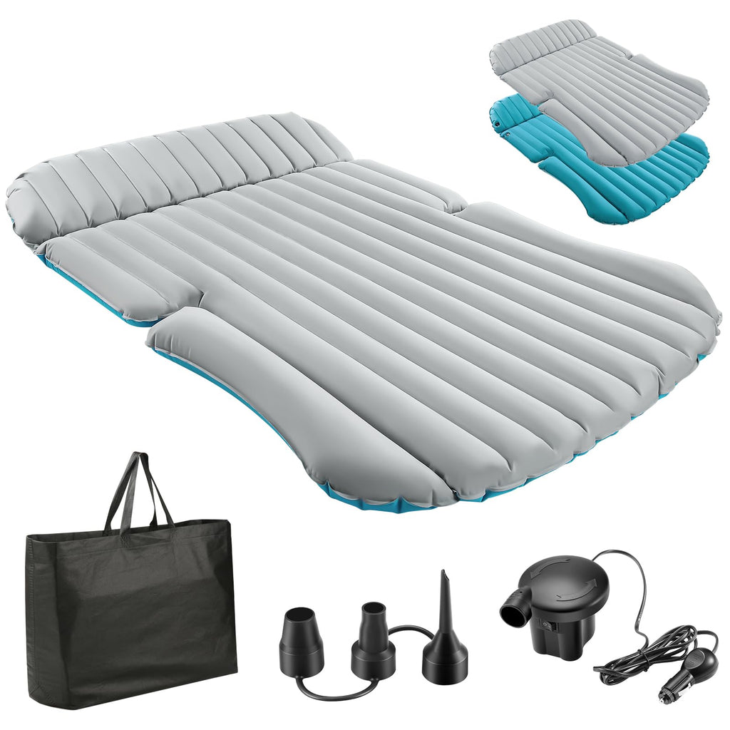Kmz Suv Air Mattress Double-Sided Car Mattress Camping Bed Inflatable Bed With Electric Pump For Suv Trunk And Rear Seat - Gray