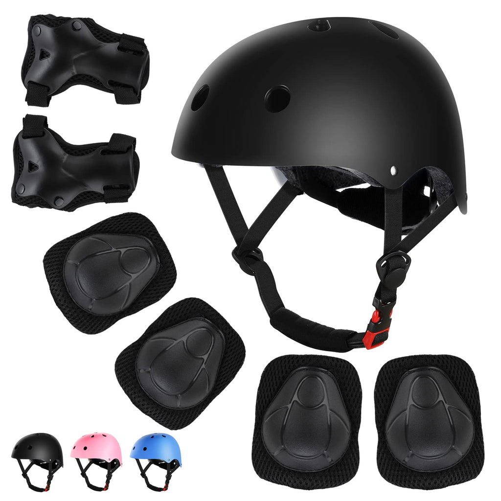 WayEee Kids Bike Helmet Set Skateboard Knee Pads, Helmet Pad Set Protective Gear Set, Adjustable for Girls Kids 3-10 Helmet Elbo