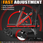 Oppsdecor 6 In 1 600Lbs Weight Bench Set With Squat Rack, Bench Press Set With Barbell Rack, Adjustable Incline Strength Trainin