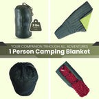 Ultralight Sleeping Bag Top Quilt - 850 Down Backpacking Blanket - 1.9 Lbs - Rated For 20F - Water-Resistant Camping Quilt