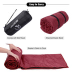 Redcamp Large Waterproof Stadium Blanket For Cold Weather, Soft Warm Fleece Camping Blanket Windproof For Outdoor Sports, Red