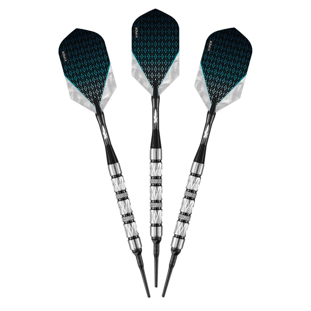 Viper Diamond 90% Tungsten Soft Tip Darts With Storage/Travel Case, Black Rings, 16 Grams