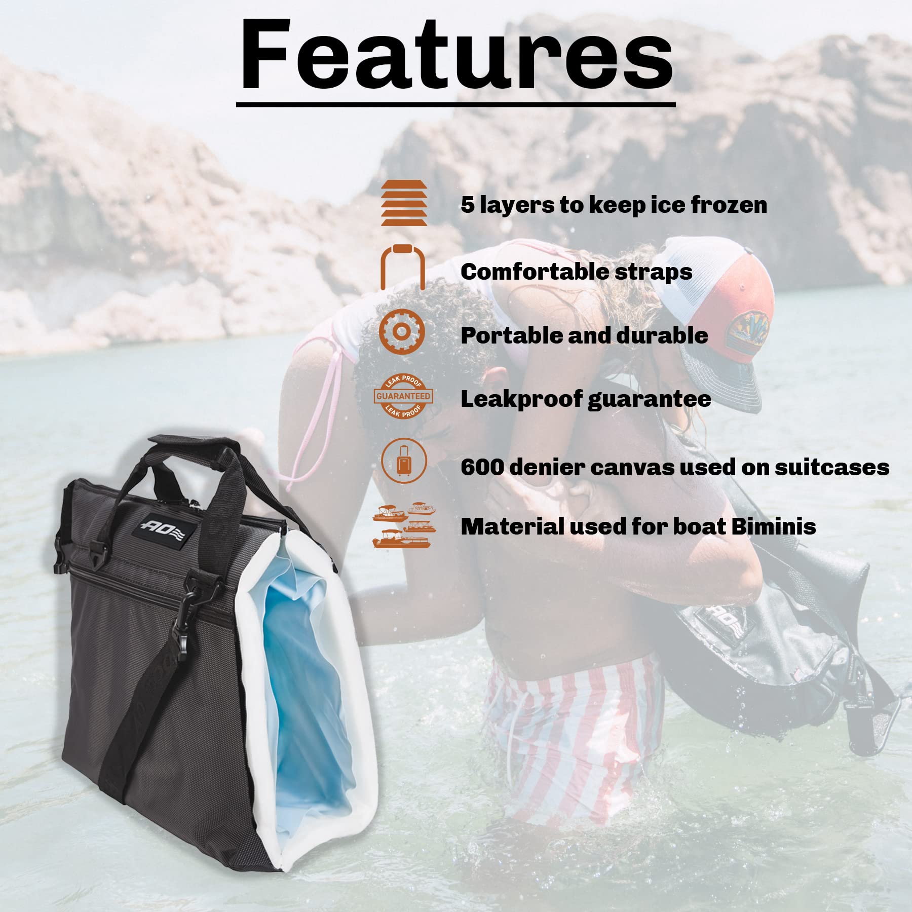 Ao Coolers Aobpbk 18-Pack Backpack Cooler - Black