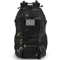 Jueachy Tactical Backpack For Men Hiking Day Pack Molle Military Rucksack Waterproof 30L Edc Bag With Usa Flag Patch Black Cp St