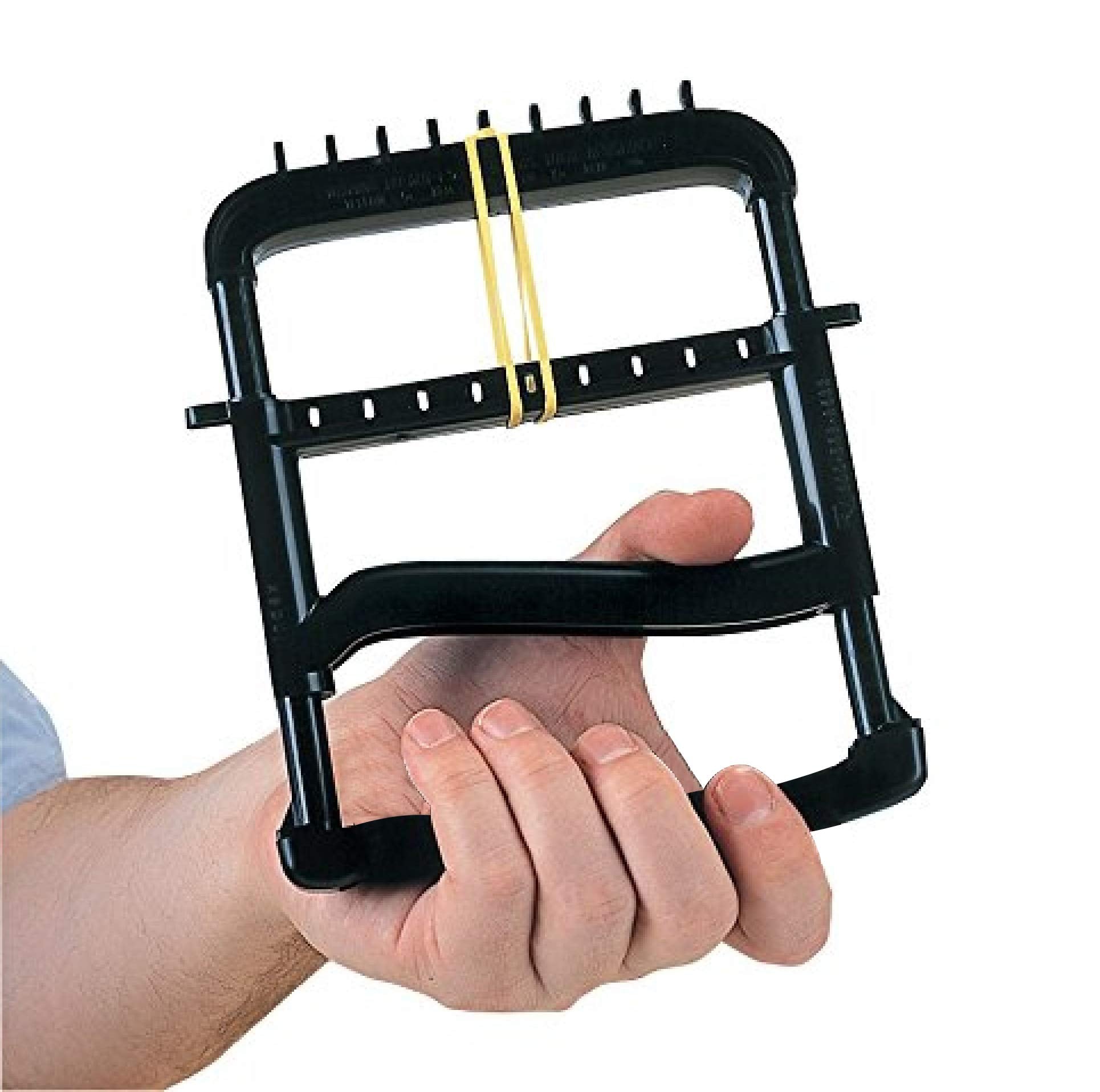 Rolyan Basic Ergonomic Hand Exerciser, Strengthening Device For Fingers, Hands, And Thumbs, Comes With 4 Pairs Of Graded Rubber