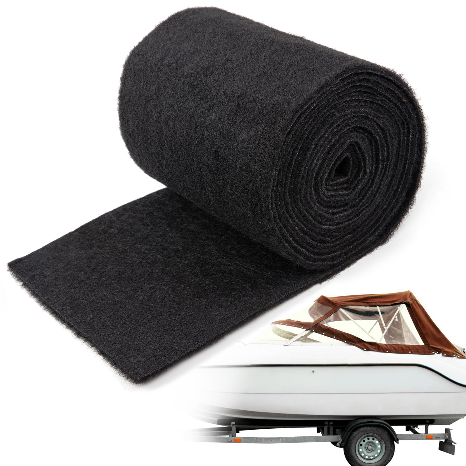 Boat Trailer Bunk Carpet - 6mm Ultra Thick 13ft*9in Wear-Resistant Marine Carpeting Covers for 2x4 Boat Lift Bunks, Shock Absorp