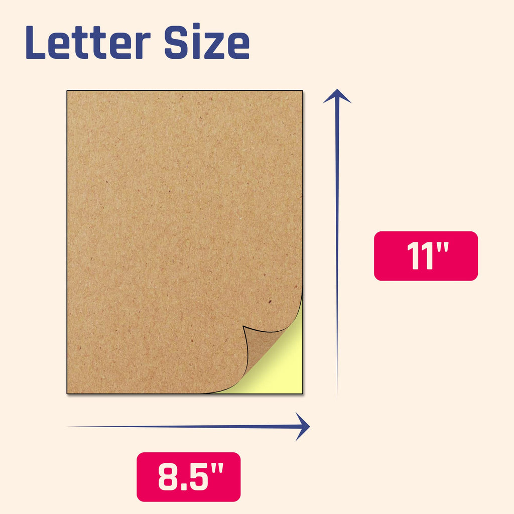 30 Sheets, Kraft Sticker Paper Labels, Laserinkjet Printing - Letter Size (85 X 11)