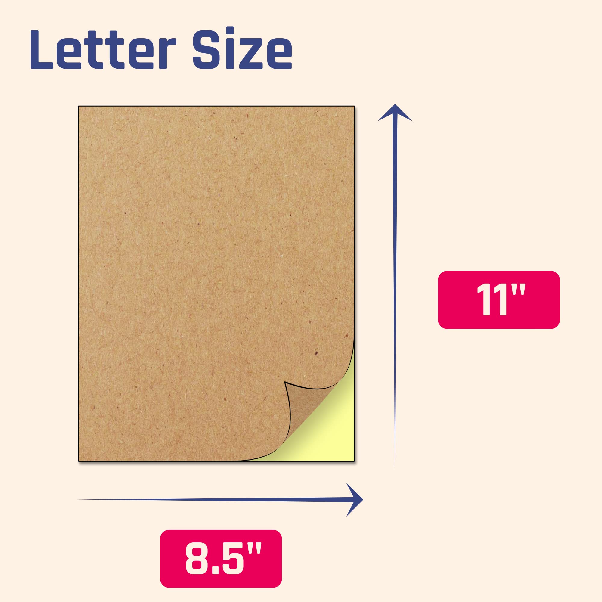 30 Sheets, Kraft Sticker Paper Labels, Laserinkjet Printing - Letter Size (85 X 11)