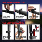 KUNHE 40 Pack USB-C Rechargeable Bike Lights for Night Riding Men Women & Kids 3 Lights Modes Used as a Safety Indicator Light f