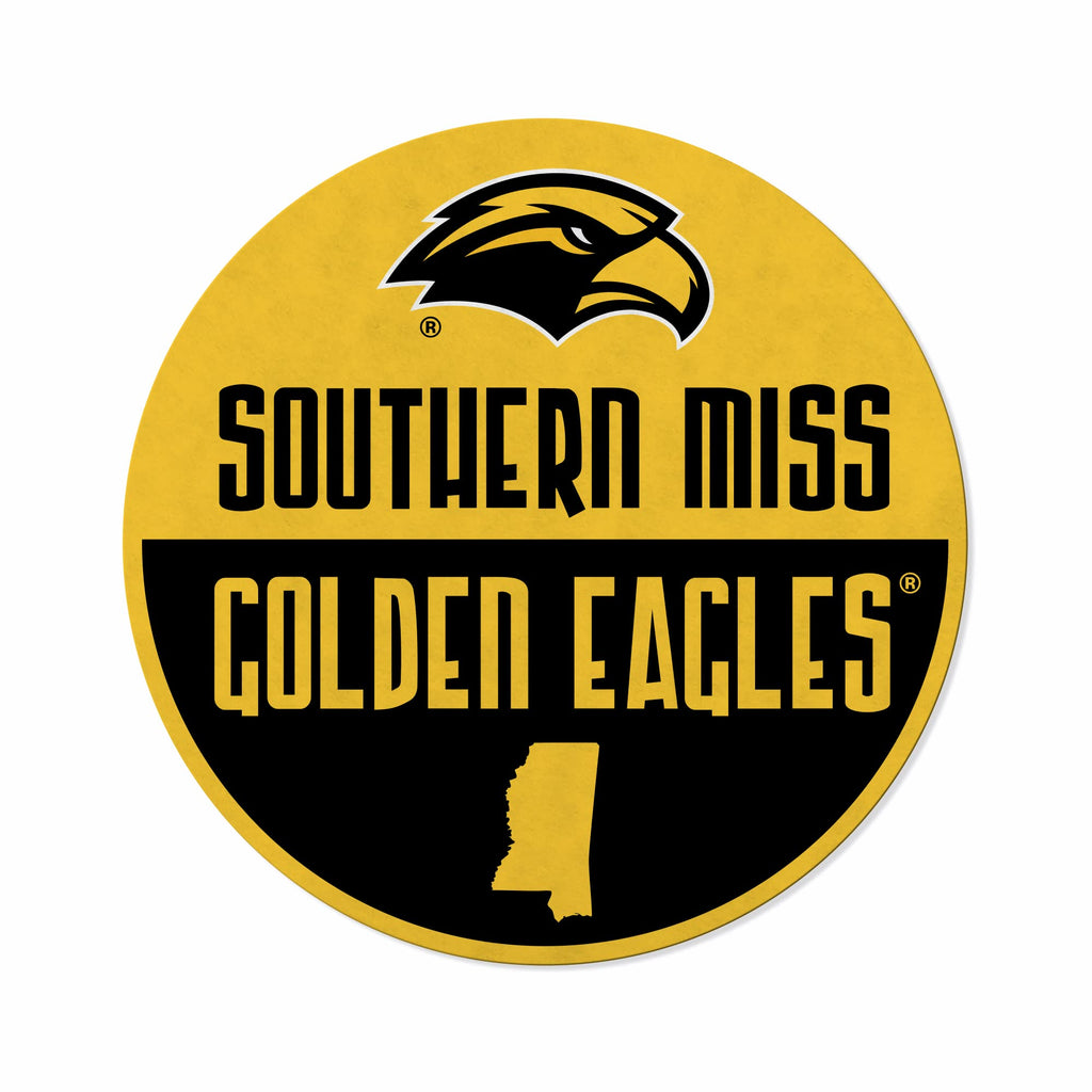 Rico Industries Ncaa Southern Mississippi Golden Eagles Classic Shape Cut Pennant - Home And Living Room D  Cor - Soft Felt Ez T