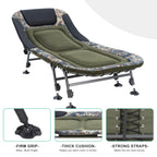 Yougym Xxl Camping Cot For Adults 330Lbs With Carry Bag, Heavy Duty Folding Bed With Soft Padded Cushion, Portable Camp Bed For