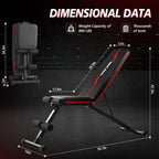 Orinar Weight Bench Press, Strength Training Adjustable Workout Benches For Full Body, Gym Benches For Incline Decline Exercise