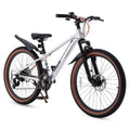 RoyalBaby Kids Mountain Bike 24 for Boys & Girls Ages 10-14 Year Old- Lightweight Aluminum, 21-Speed, Suspension Fork - Silver