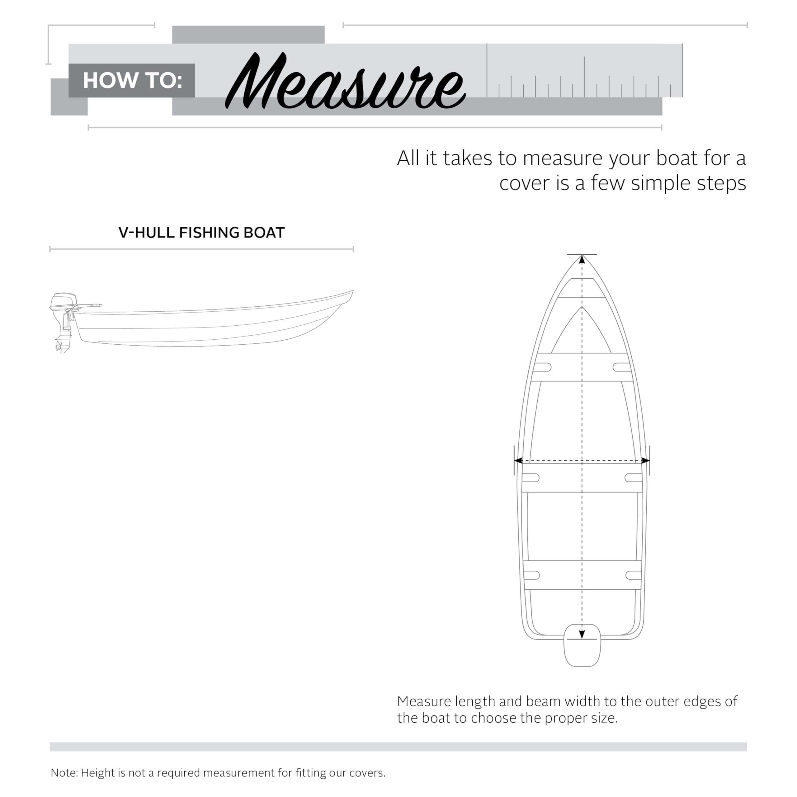Classic Accessories StormPro Heavy-Duty Boat Cover, Fits Boats 12 ft - 14 ft Long x 68 in Wide