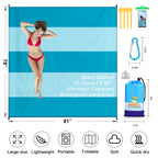 Bydoll Beach Blanket 78''X81'' Waterproof Sandproof Suits1-4 Adults Oversized Lightweight Large Blanket Picnic Mat For Beach San
