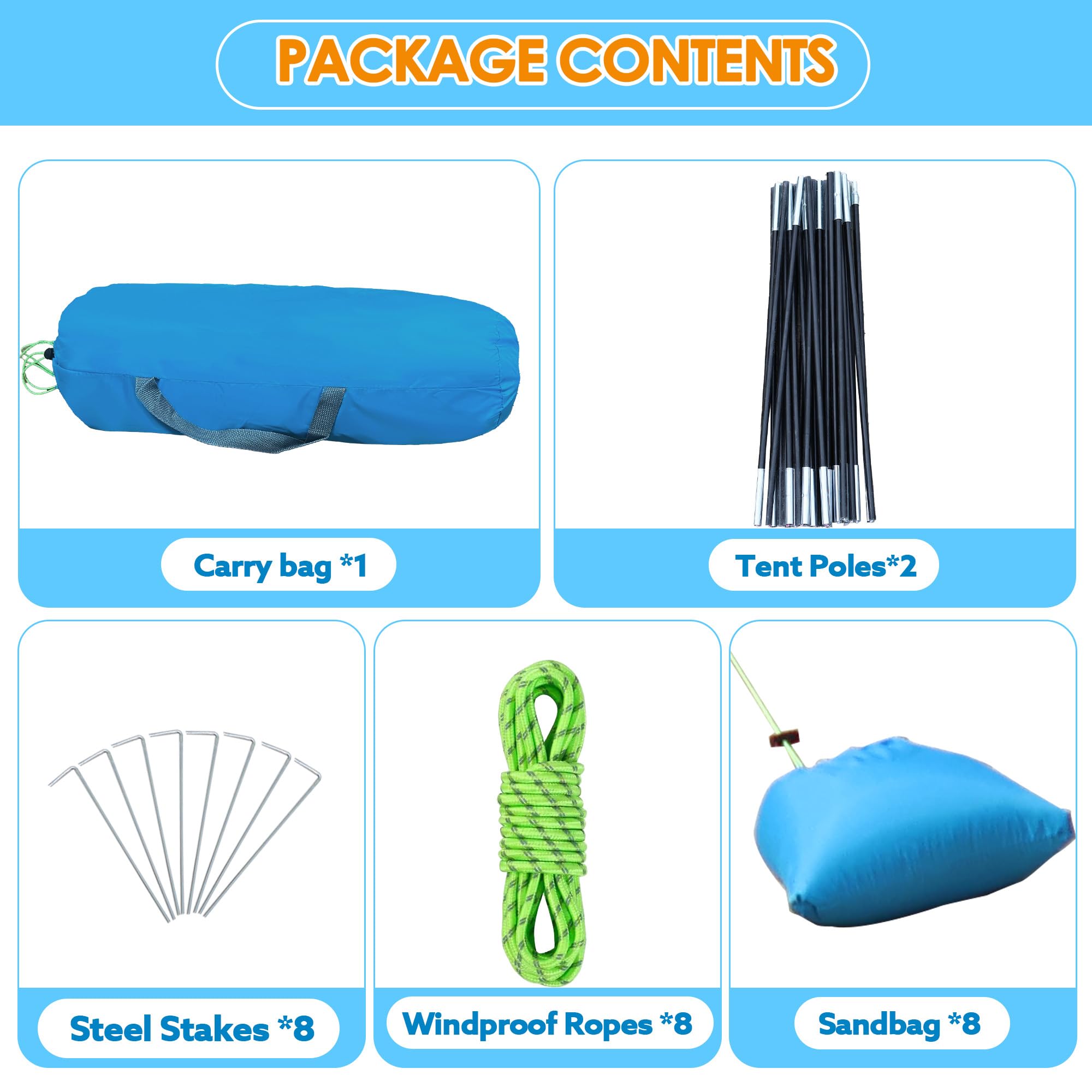 Maizoa 10 '*8.8 '*7.2 ' Beach Shade Tent, Enlarged Size, With Upf50+ Protection, Windproof And Waterproof, Suitable For Beach, L