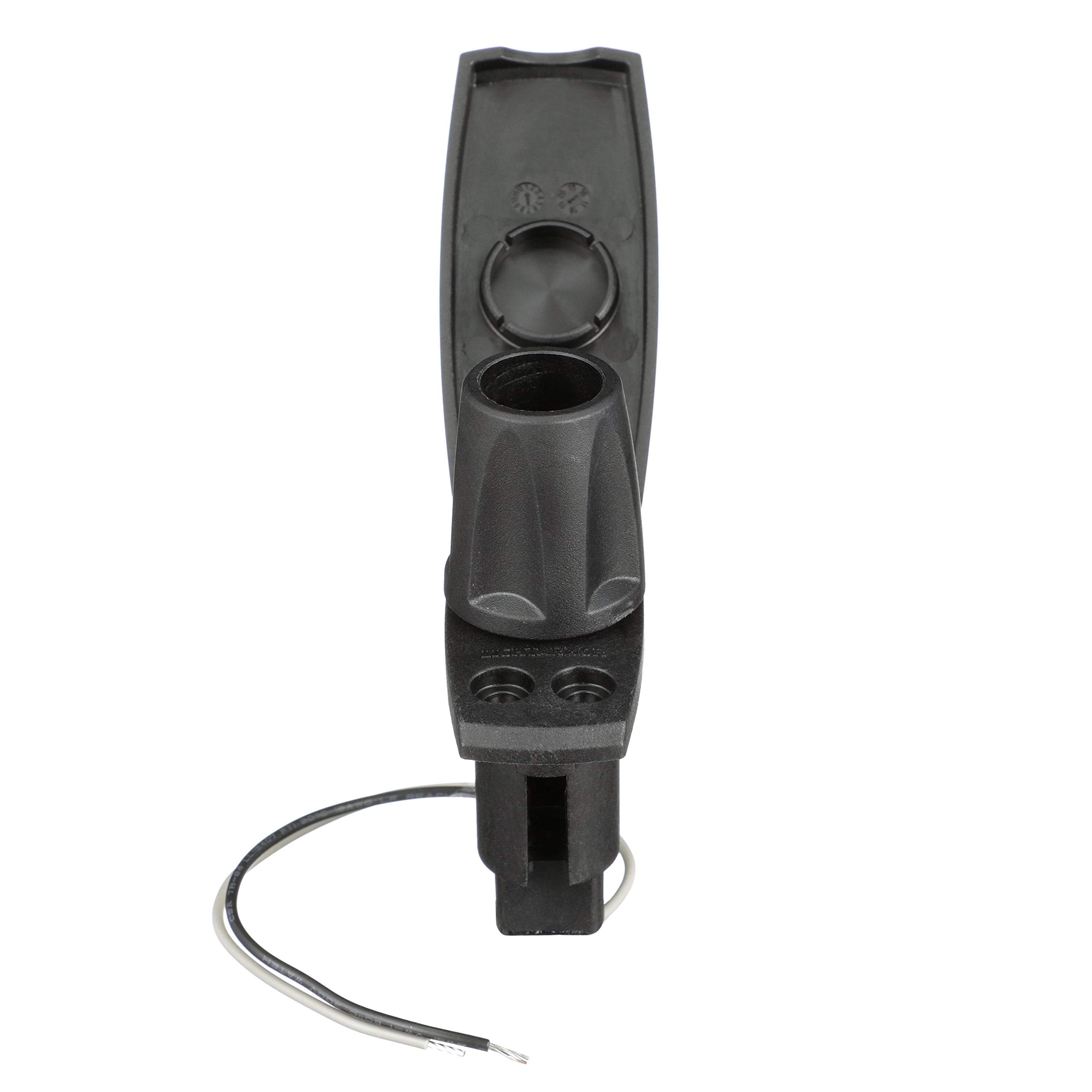 Attwood 910V2PB-7 LightArmor 910V Series Rectangle Plug-in Light Base - for All-Around Pole Light, 2-Pin, Black Composite Cover