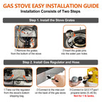 Besnerg Propane Stove 1 Burner Gas Stove, 14500 Btu High-Efficiency Auto Ignition Tempered Glass Lpg Cooktop With Csa Regulator