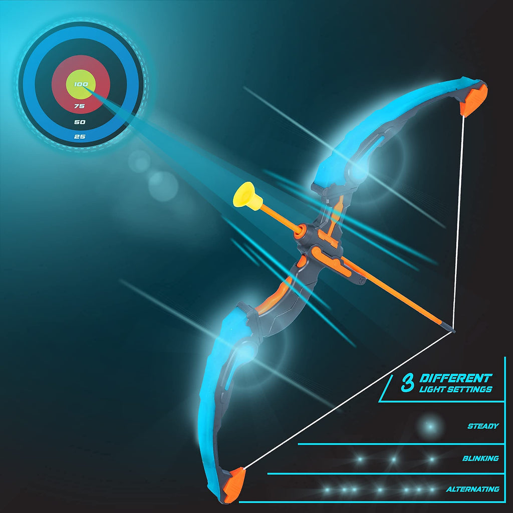 Island Genius Led Bow And Arrow Archery Set Indoor Outdoor Games Toys And Gifts For Kids Boys And Girls Ages 3 4 5 6 7 8 Years O