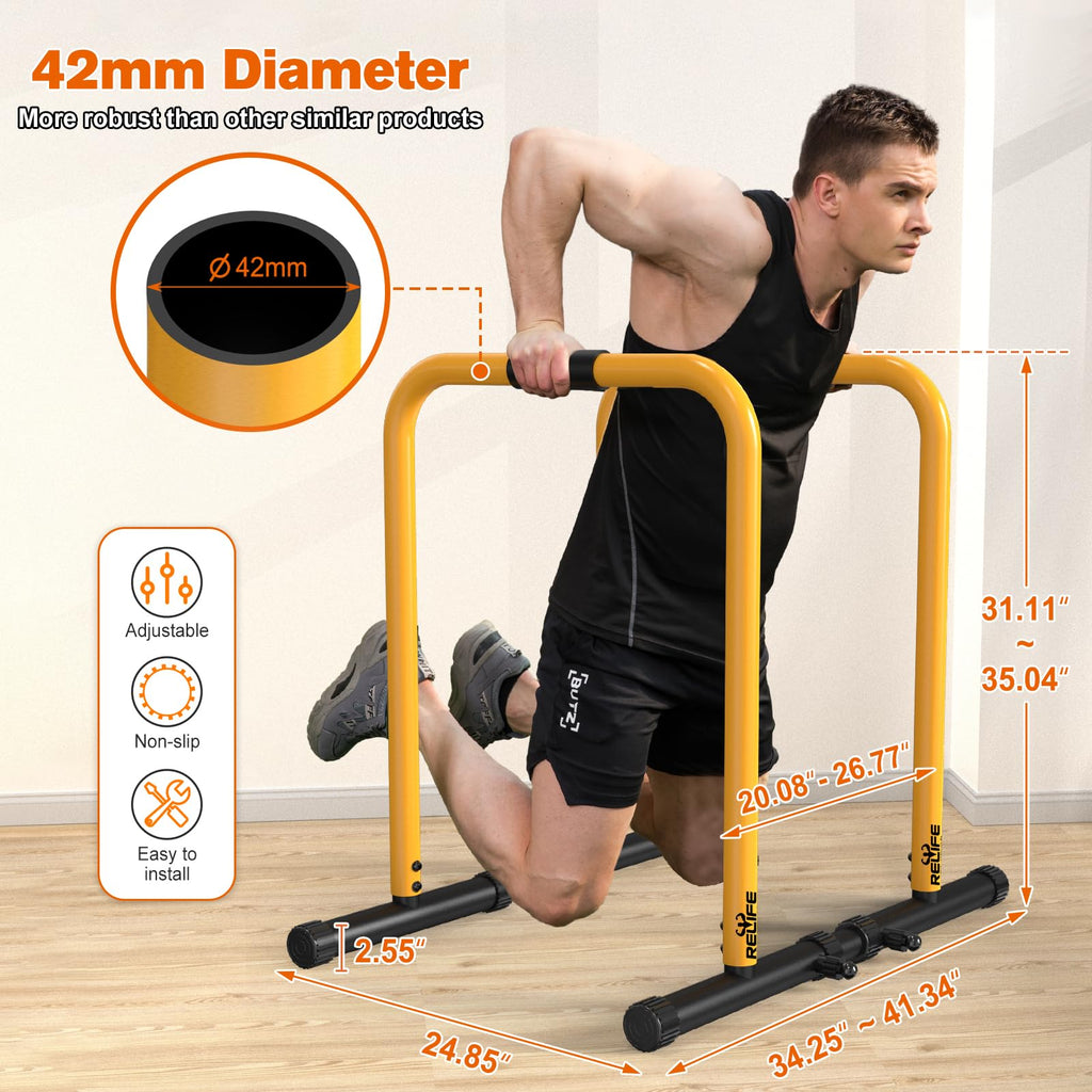 Relife Rebuild Your Life Dip Station Functional Heavy Duty Dip Stands Fitness Workout Dip Bar Station Stabilizer Parallette Push