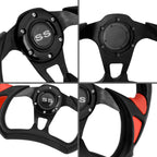 Roykaw Golf Cart Steering Wheel Or Hub Adapter For Ezgo Club Car Yamaha (Racing Style - Black)