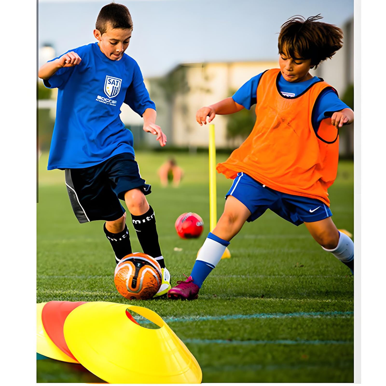 Anslyqa Soccer Cones (Set Of 50) Agility Training Disc Cone With Carry Bag And Holder For Football Basketball Sports Field Cone