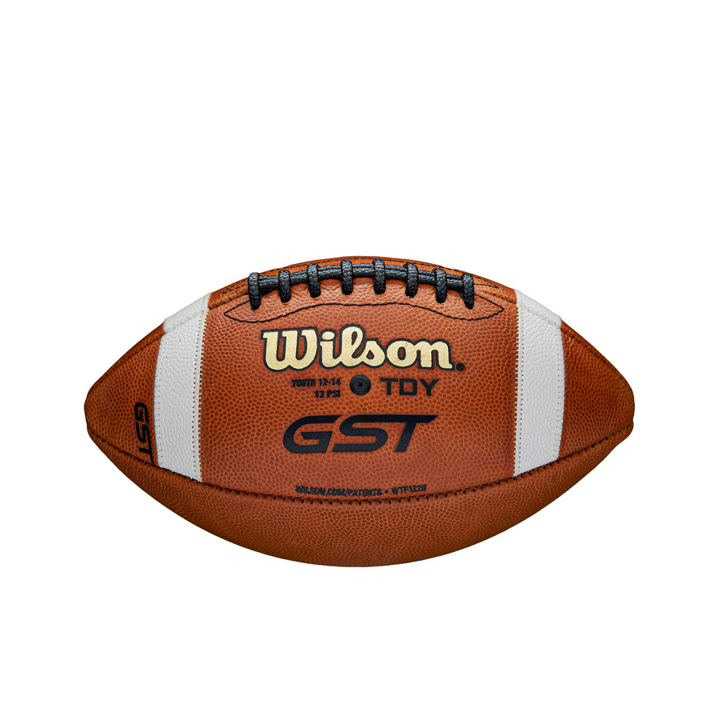 Wilson Gst Leather Game Football - Brown, Youth Size