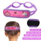 Ruigao Kids Swim Goggles Age 2-6, Toddler Goggles No Hair Pull,Child Goggles Padded Headband (1Pk Kids - Purple Princess)
