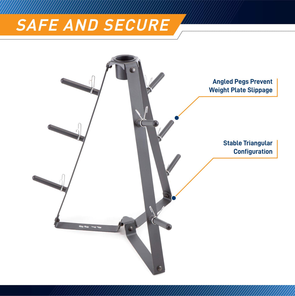 Marcy Plate Tree For Standard Size Weight Plates/Storage Rack For Exercise Weights Pt-36 Dark Grey, 34.00 X 9.00 X 4.00''